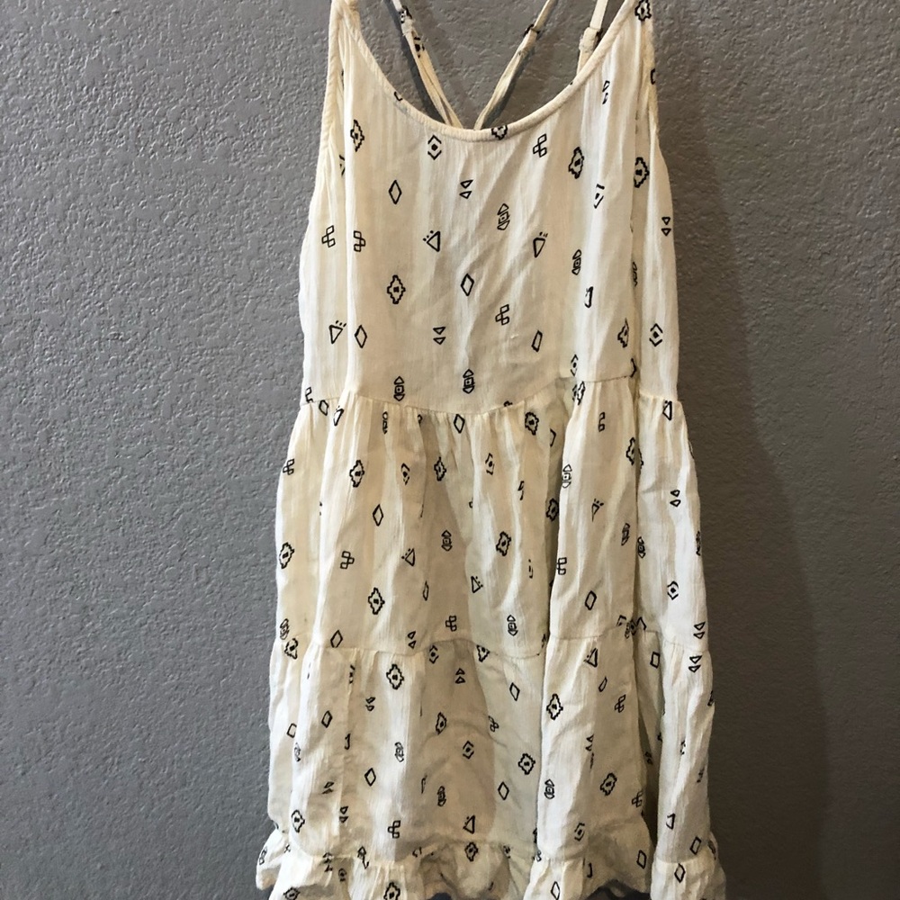 cream geometric pattern swimsuit coverup dress